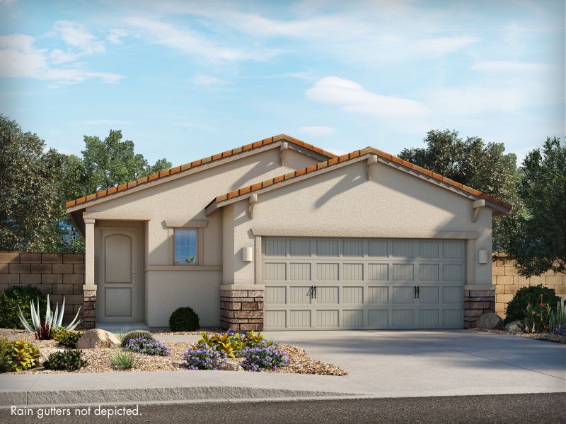 Representative exterior photo of a completed home built from the Garden by Meritage Homes in La Estancia - Homestead, Tucson, AZ (Image 2).