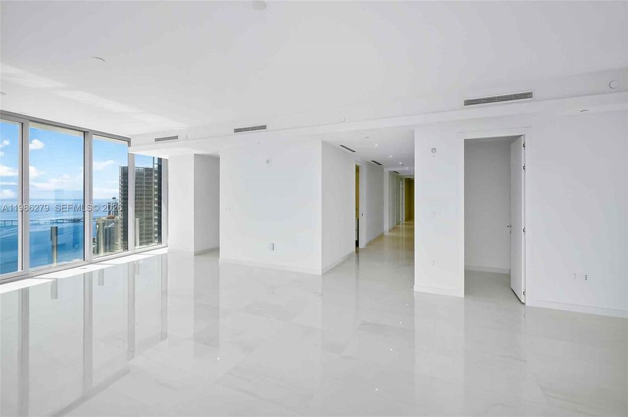 Spacious, unfurnished interior of a new home in Aston Martin Residences, Miami (Image 33). Spacious, unfurnished interior of a new home in Aston Martin Residences, Miami (Image 33).