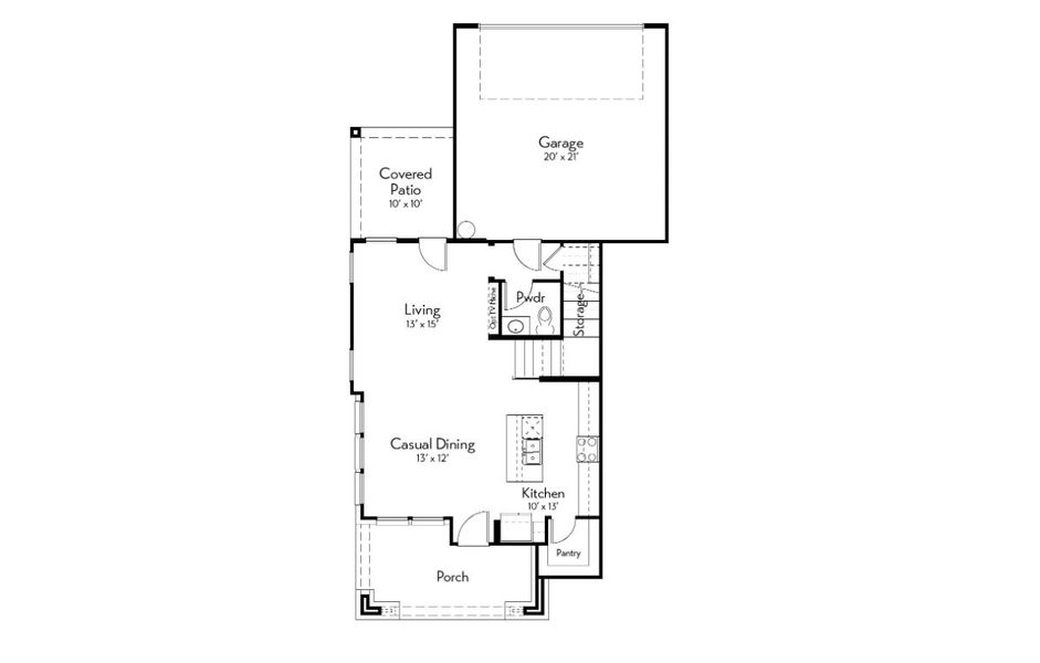2D floor plan layout for the Brazos by Autograph Homes in Indigo, Richmond, TX (Image 3).
