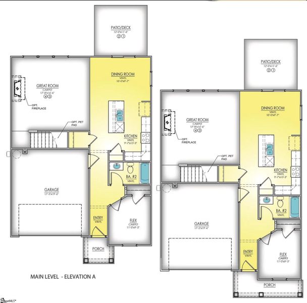 2D floor plan layout of this home in Shiloh Trail, Wellford, SC (Image 3).