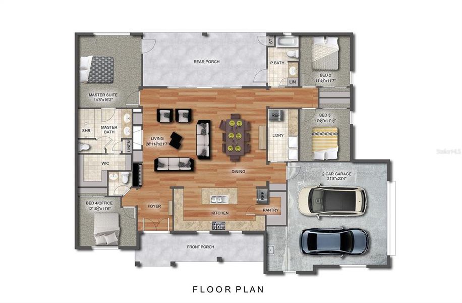 2D floor plan layout of this home in , Apopka, FL (Image 3).