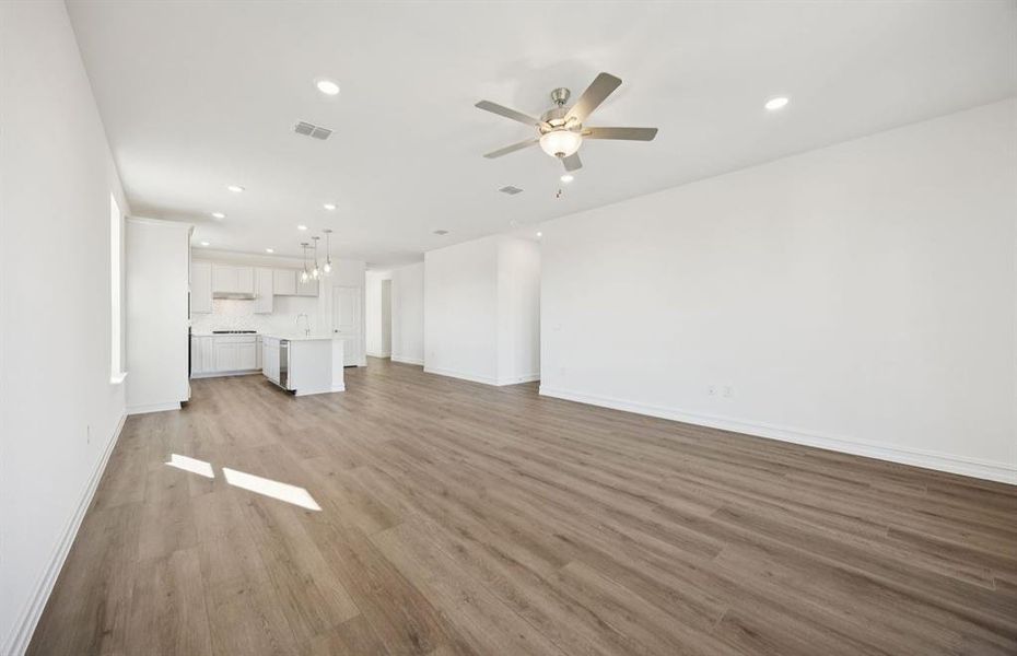 View of kitchen from gathering room