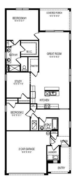 2D floor plan layout of this home in Bentley Crossing - Express & Tradition, Fort Myers, FL (Image 3).