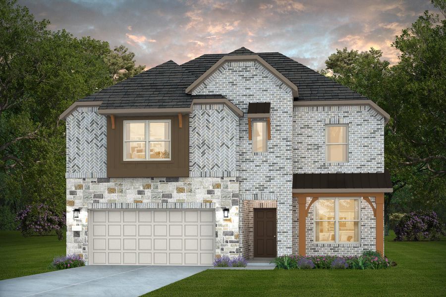 Representative exterior photo of a completed home built from the Rainier by Pulte Homes in Nopal Valley, San Antonio, TX (Image 8). Representative exterior photo of a completed home built from the Rainier by Pulte Homes in Nopal Valley, San Antonio, TX (Image 8).