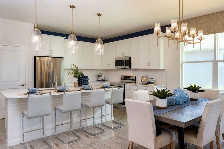 Representative furnished interior of a home built from the Margate II by Park Square Residential in Brighton, Venice (Image 5).