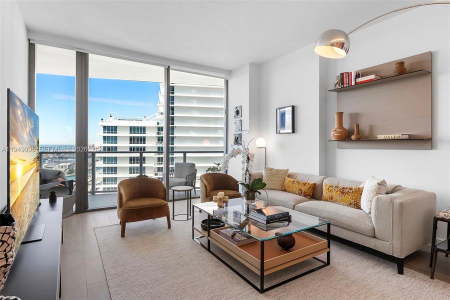 Furnished interior view inside a new home in , Miami Beach (Image 4). Furnished interior view inside a new home in , Miami Beach (Image 4).