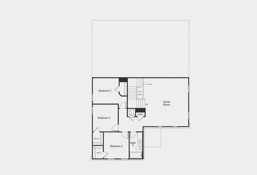 2D floor plan layout for the Plan 2500 by KB Home in Briscoe Falls, Richmond, TX (Image 3).