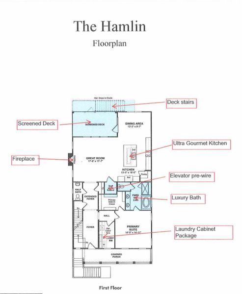 2D floor plan layout of this home in Liberty Hill Farm, Mount Pleasant, SC (Image 4).