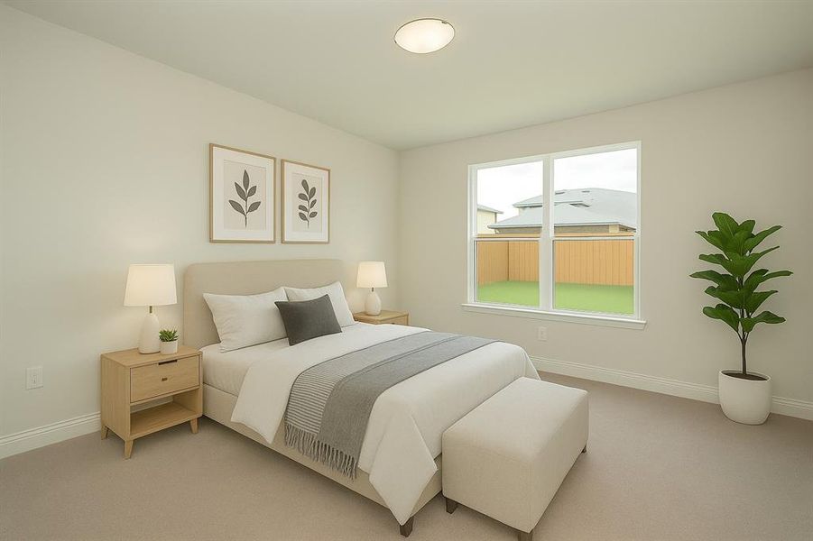 Bedroom with carpet floors Bedroom with carpet floors