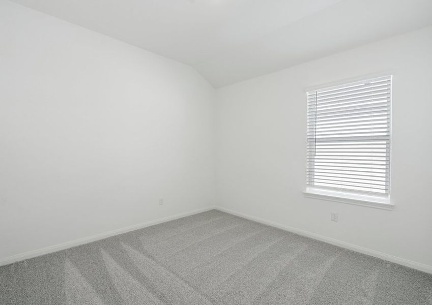 Secondary bedroom with lush carpet flooring