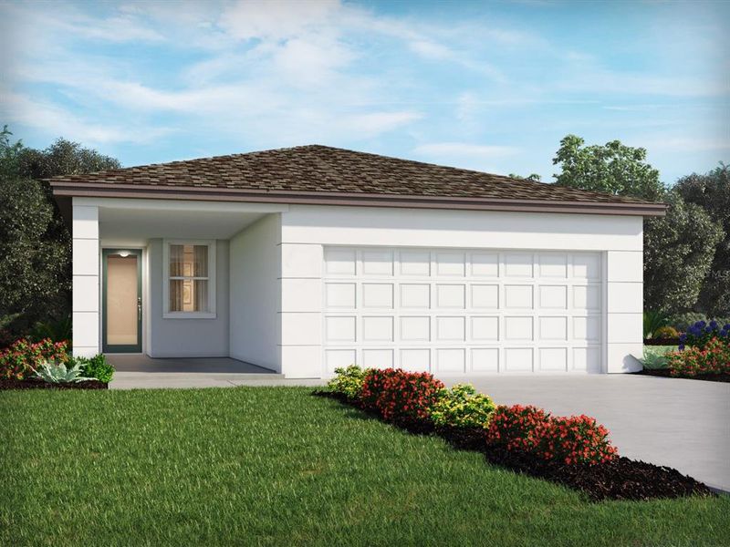 Front exterior of a new home in Villamar - Classic Series, Winter Haven, FL, highlighting curb appeal (Image 2). Front exterior of a new home in Villamar - Classic Series, Winter Haven, FL, highlighting curb appeal (Image 2).