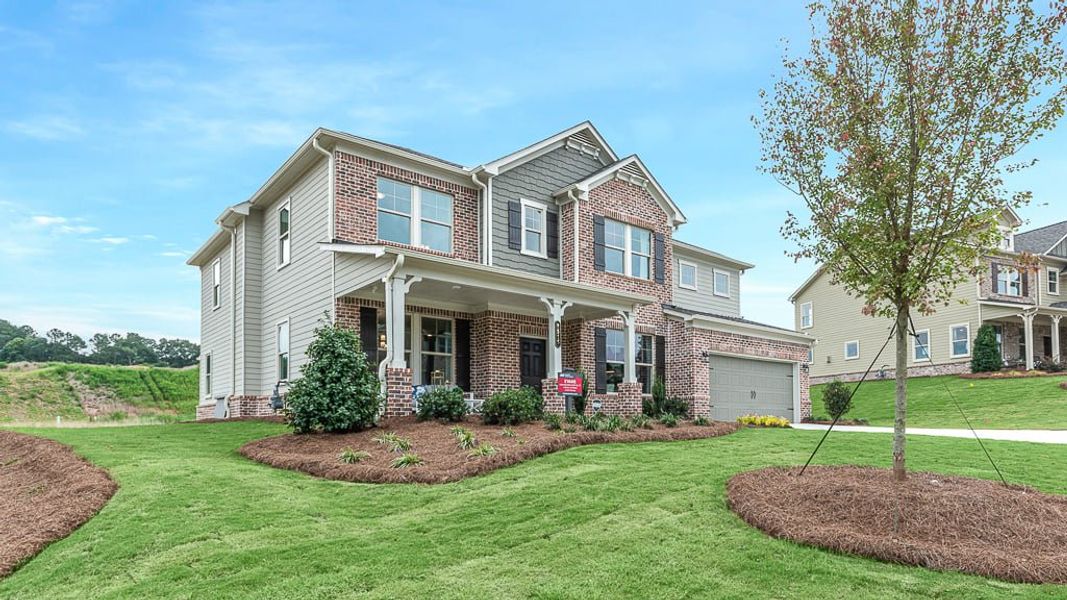 Representative exterior photo of a completed home built from the Easton by Taylor Morrison in Stratford Hills, Ball Ground, GA (Image 23). Representative exterior photo of a completed home built from the Easton by Taylor Morrison in Stratford Hills, Ball Ground, GA (Image 23).