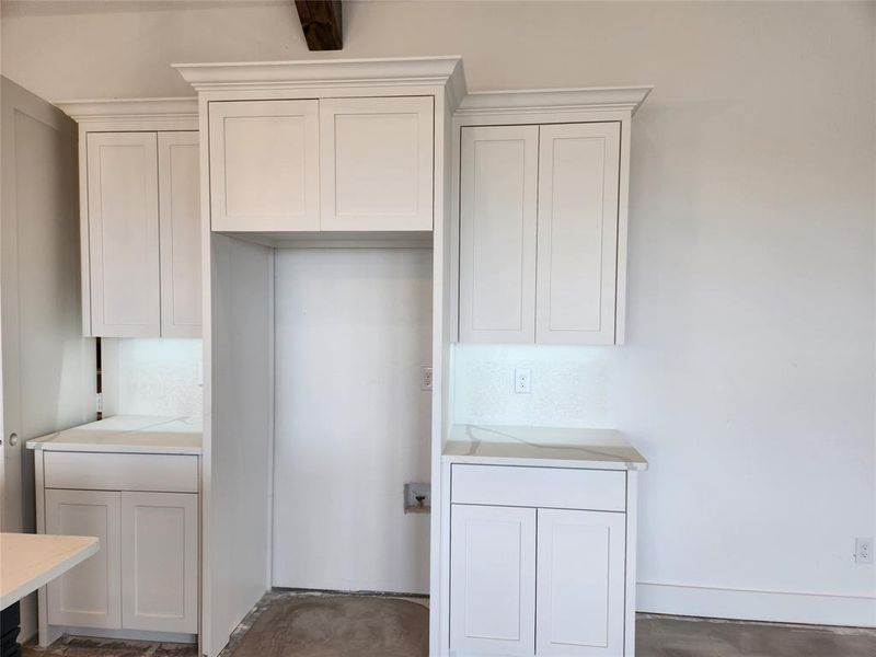 Refrigerator enclosure and Side Cabinets