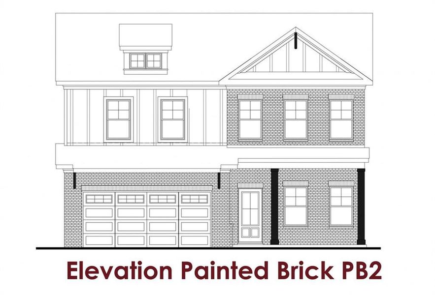Exterior rendering of this home design in Summerlin, Auburn, GA (Image 5).