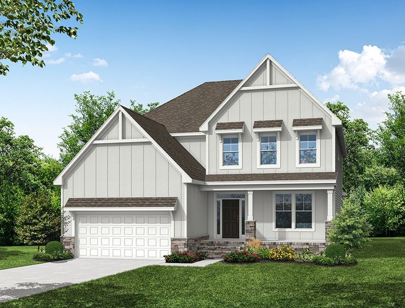 Representative exterior photo of a completed home built from the McDowell by Eastwood Homes in Hillcrest Grove, Wendell, NC (Image 10). Representative exterior photo of a completed home built from the McDowell by Eastwood Homes in Hillcrest Grove, Wendell, NC (Image 10).