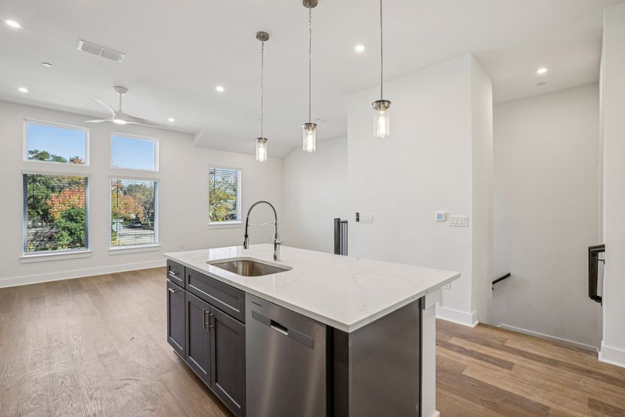 Furnished interior view inside a new home in Koenig Townhomes, Austin (Image 9).