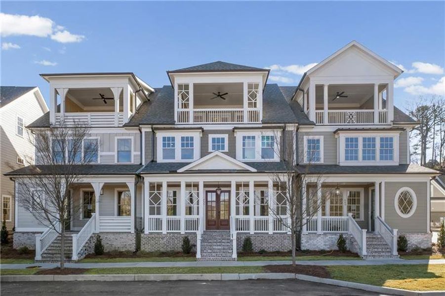 Front exterior of a new home in , Ball Ground, GA, highlighting curb appeal (Image 1). Front exterior of a new home in , Ball Ground, GA, highlighting curb appeal (Image 1).