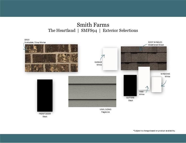 Sample of building materials used in homes in Smith Farms, Murfreesboro (Image 34).