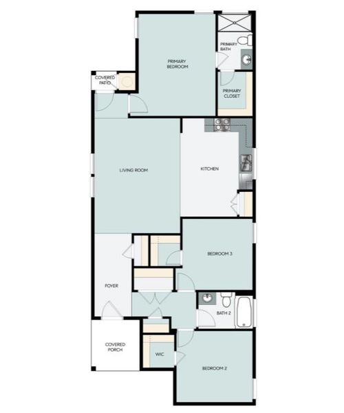 2D floor plan layout of this home in Casetta Ranch, Kyle, TX (Image 2).