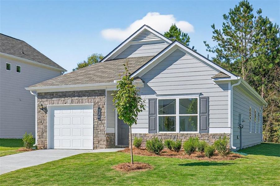 Front exterior of a new home in Fair Oak, Calhoun, GA, highlighting curb appeal (Image 1). Front exterior of a new home in Fair Oak, Calhoun, GA, highlighting curb appeal (Image 1).