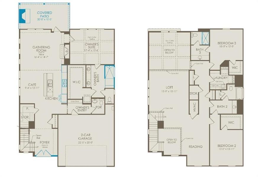 2D floor plan layout of this home in Villages at Sharon Springs, Cumming, GA (Image 4).
