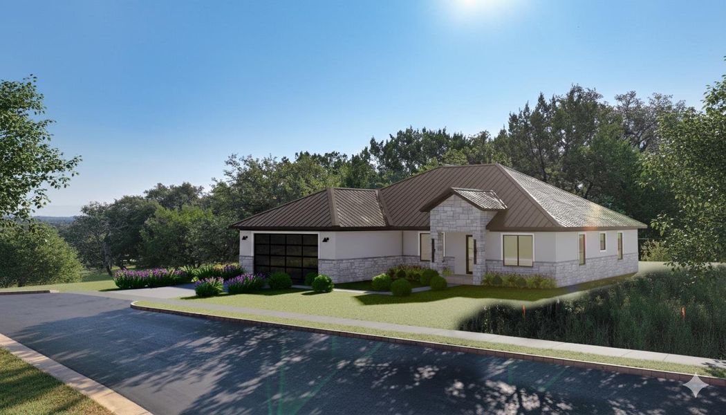 Front exterior of a new home in , Horseshoe Bay, TX, highlighting curb appeal (Image 2). Front exterior of a new home in , Horseshoe Bay, TX, highlighting curb appeal (Image 2).