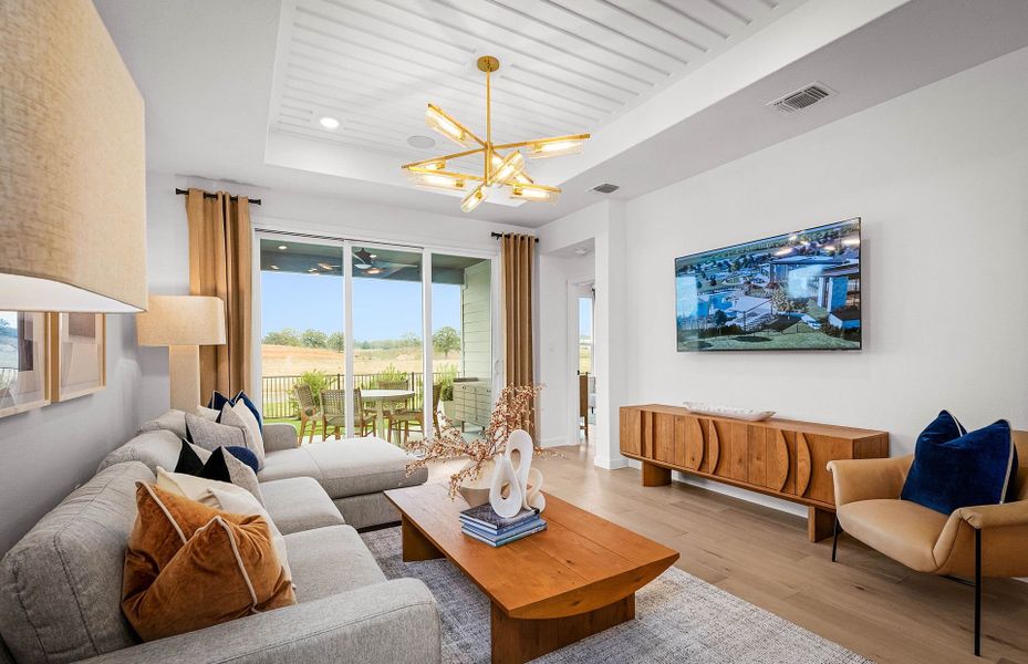 Representative furnished interior of a home built from the Hallmark by Del Webb in Del Webb Austin at Lost Pines, Bastrop (Image 15).
