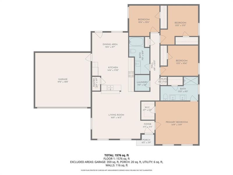 2D floor plan layout of this home in , Corsicana, TX (Image 4).