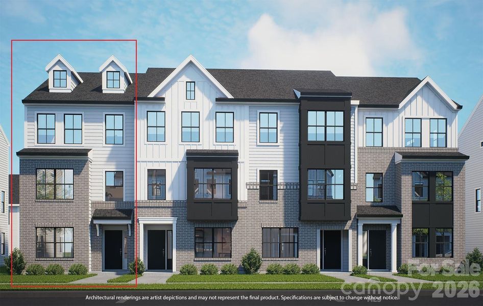 Renderings for units 8-11, Representative photographs only. Color & Material may change,