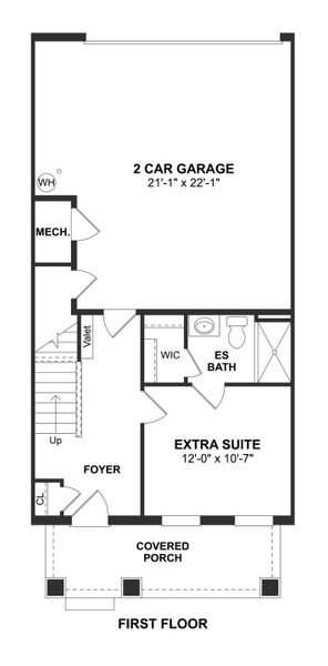 2D floor plan layout for the Westerly Int by K. Hovnanian® Homes in Vdara, Orlando, FL (Image 3). 2D floor plan layout for the Westerly Int by K. Hovnanian® Homes in Vdara, Orlando, FL (Image 3).