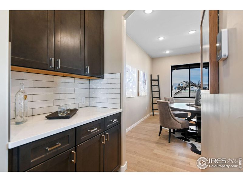 The butler's pantry provides more cabinet and counterspace.