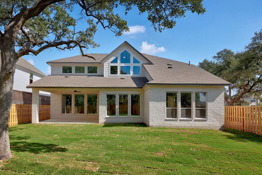 Exterior details and patio area of a home in Parmer Ranch - 60', Georgetown (Image 20).