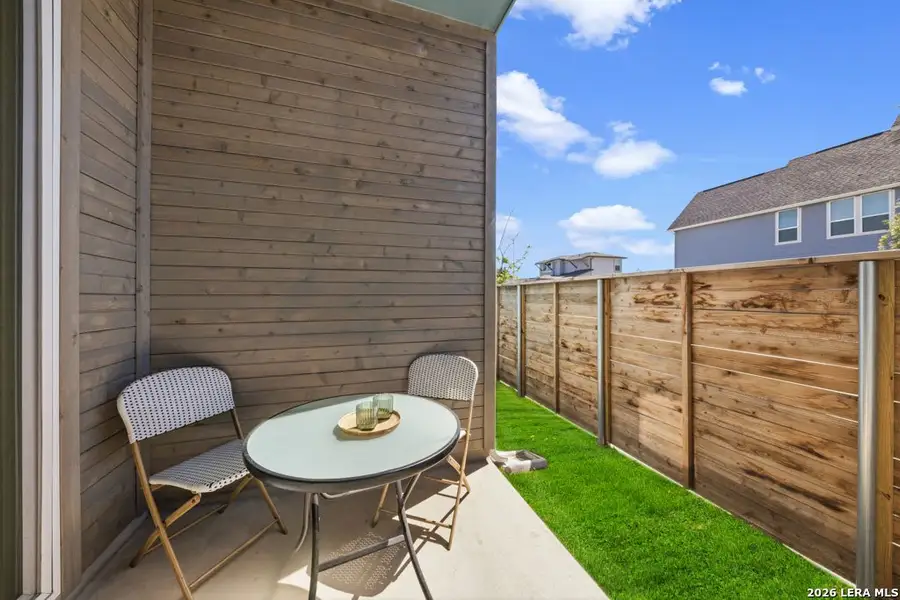 Exterior details and patio area of a home in Town Creek, New Braunfels (Image 4). Exterior details and patio area of a home in Town Creek, New Braunfels (Image 4).