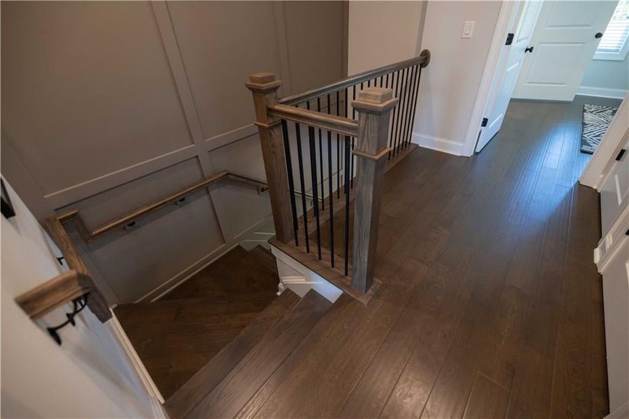 The upstairs hallway. *Please note that pictures shown are of the Jacobsen II floorplan but they are not of the actual home listed.