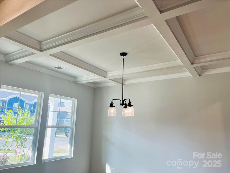 Coffered ceiling in Dining Room