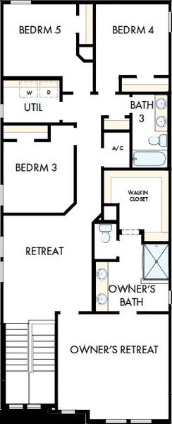 2D floor plan layout of this home in Palmeras at Crossprairie – The Magnolia Collection, St. Cloud, FL (Image 3).