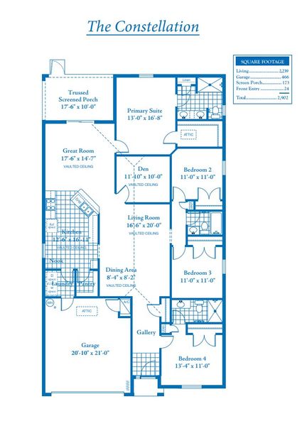 2D floor plan layout of this home in Palm Bay & South Brevard, Palm Bay, FL (Image 5).
