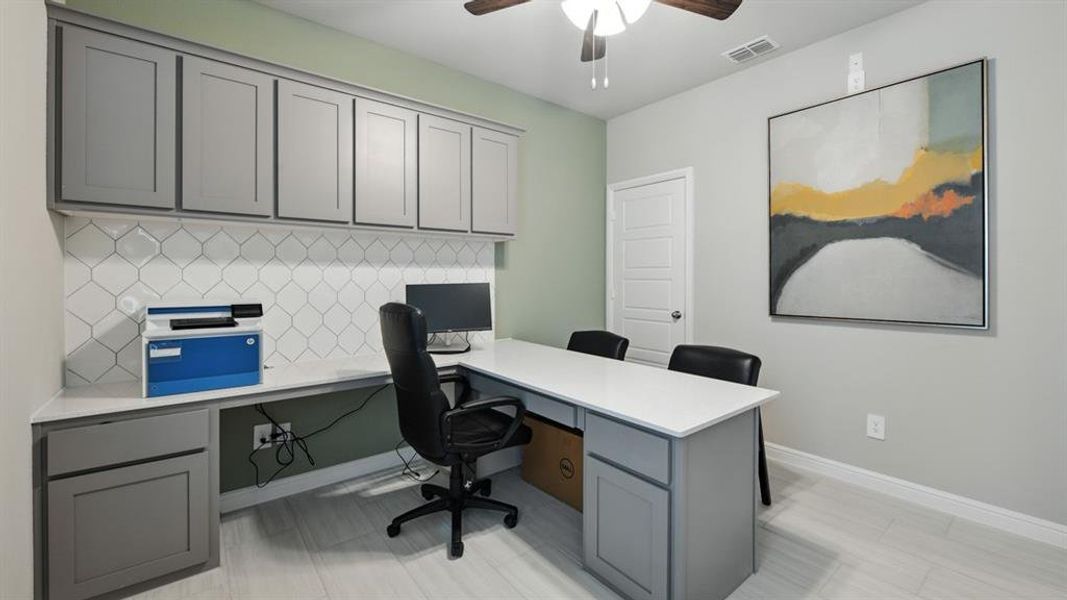 Furnished interior view inside a new home in Monarch at the Meadows, Denton (Image 32). Furnished interior view inside a new home in Monarch at the Meadows, Denton (Image 32).