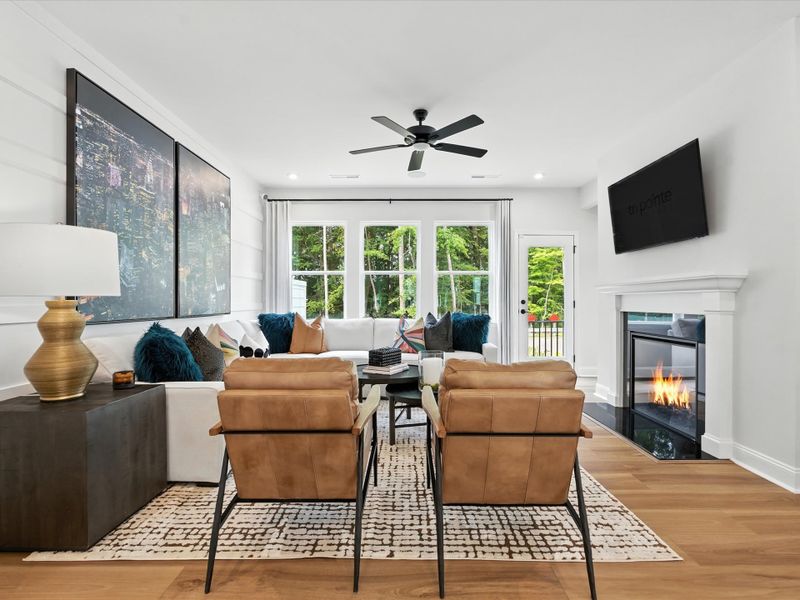 Furnished interior view inside a new home in Archer Row, Charlotte (Image 8). Furnished interior view inside a new home in Archer Row, Charlotte (Image 8).