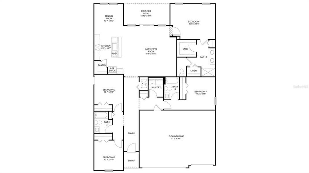 2D floor plan layout of this home in , Palm Coast, FL (Image 2). 2D floor plan layout of this home in , Palm Coast, FL (Image 2).