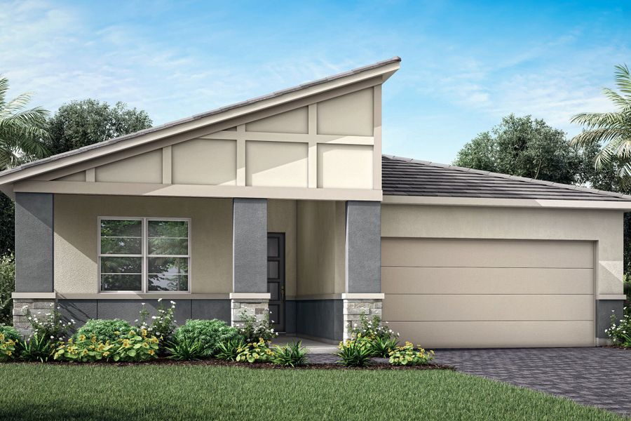 Representative exterior photo of a completed home built from the Glades by Mattamy Homes in Wellen Park, Venice, FL (Image 19).
