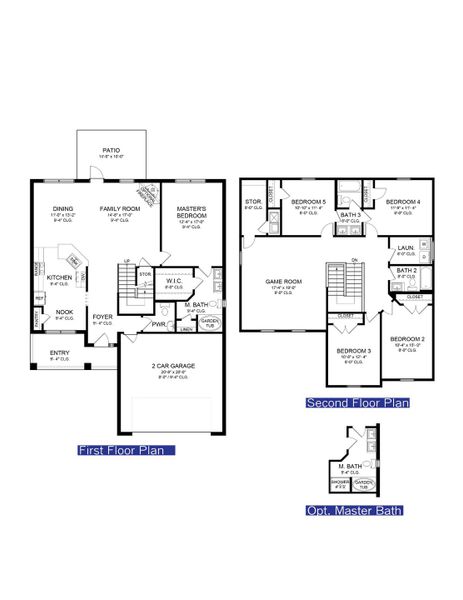 2D floor plan layout for the 2705 by Adams Homes in Winding Oaks, Weeki Wachee, FL (Image 5).