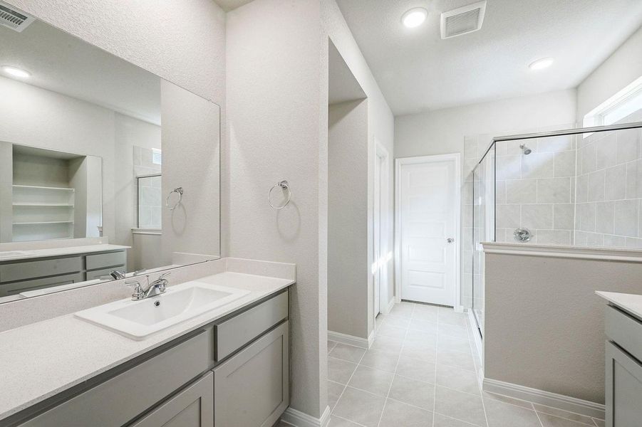Primary Bath in the Willow home plan by Trophy Signature Homes – REPRESENTATIVE PHOTO