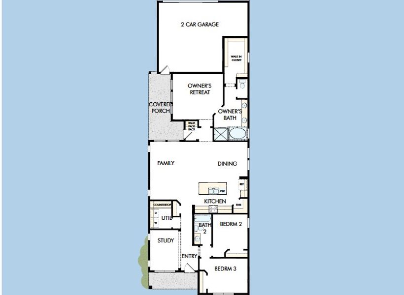 2D floor plan layout for the The Brighnam by David Weekley Homes in Elyson 40', Katy, TX (Image 3).