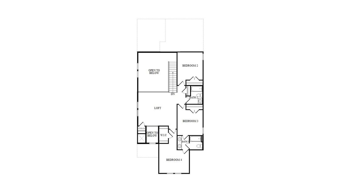 2D floor plan layout for the Ella Grace by New Home Co. in The Cottages Collection at Oakberry Trails, Waller, TX (Image 3).