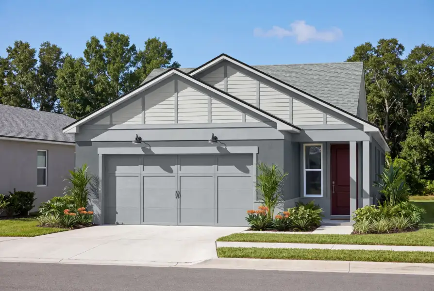Representative exterior photo of a completed home built from the Hallmark by Del Webb in Del Webb Flagler Beach, Palm Coast, FL (Image 19). Representative exterior photo of a completed home built from the Hallmark by Del Webb in Del Webb Flagler Beach, Palm Coast, FL (Image 19).