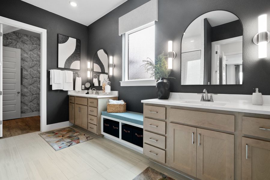 Furnished interior view inside a new home in Lariat, Liberty Hill (Image 13). Furnished interior view inside a new home in Lariat, Liberty Hill (Image 13).