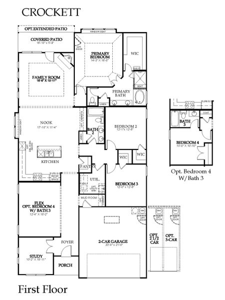2D floor plan layout for the Crockett by Windsor Homes in Lake Shore Village, Rowlett, TX (Image 5). 2D floor plan layout for the Crockett by Windsor Homes in Lake Shore Village, Rowlett, TX (Image 5).