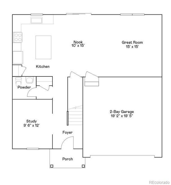 2D floor plan layout of this home in Eastcreek Farm, Thornton, CO (Image 3).