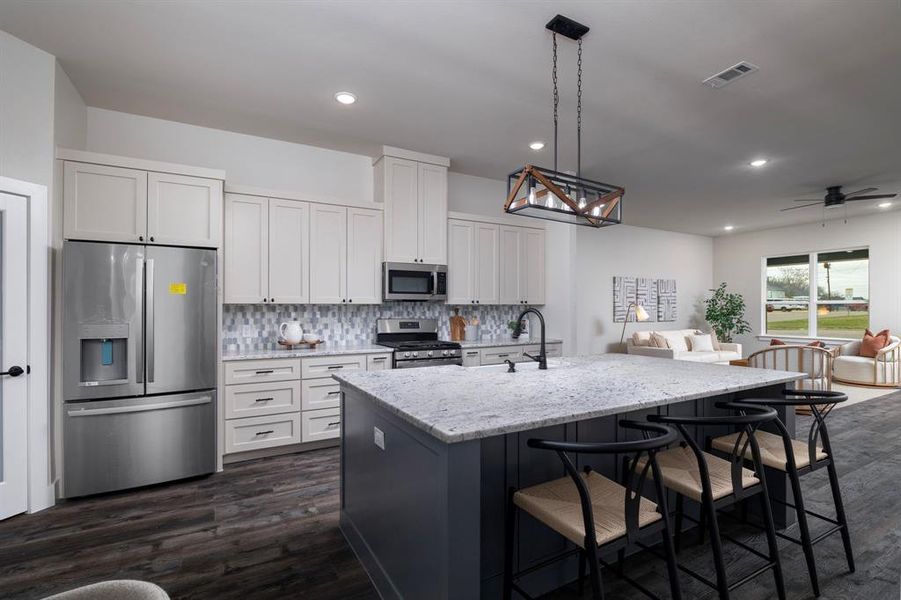 Furnished interior view inside a new home in , River Oaks (Image 17).